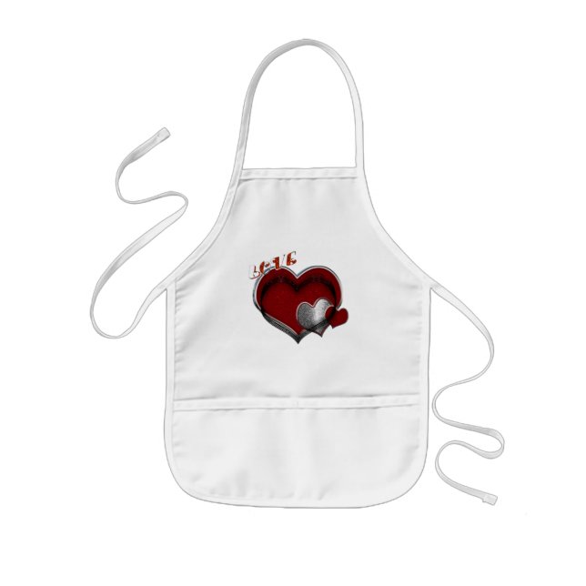 Heart Magic White Kids Apron Barnförkläde (Framsidan)