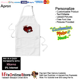 Heart Magic White Long Apron Långt Förkläde