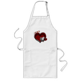 Heart Magic White Long Apron Långt Förkläde