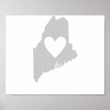 Heart Maine state silhouette