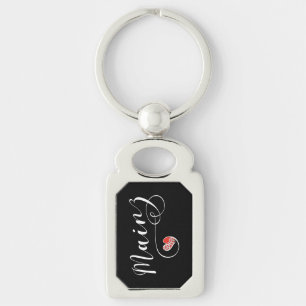 Heart Mainz, I Kärlek Mainz, Meenz Rektangulärt Silverfärgad Nyckelring