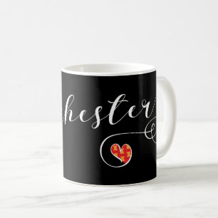 Heart Manchester Mugg, England Kaffemugg