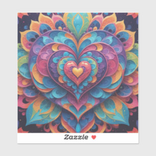Heart Mandala Klistermärken