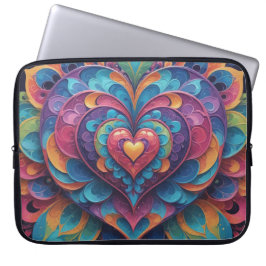 Heart Mandala Laptop Fodral