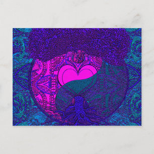 Heart Mandala Träd Vykort