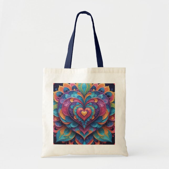 Heart Mandala Tygkasse (Framsidan)