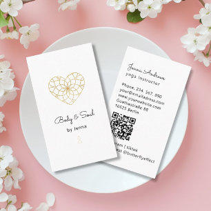 Heart Mandala Yoga Massage Hälsa QR-kod Visitkort