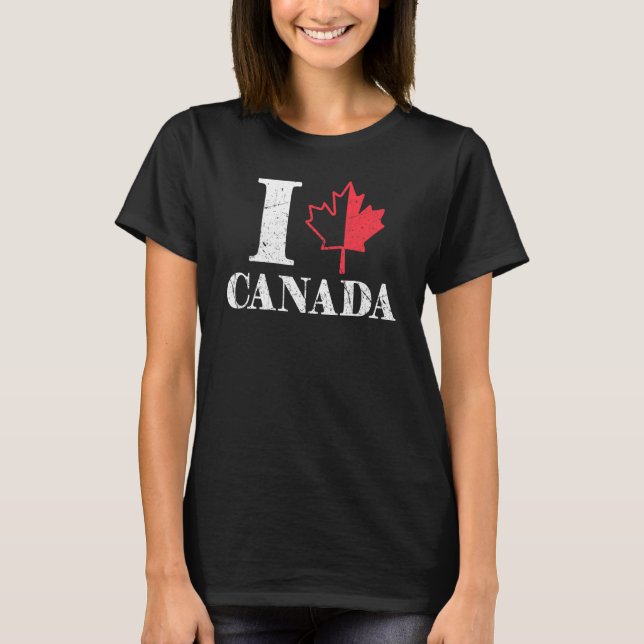 Heart Maple Canada Day Maple Löv Proud Canadian L T Shirt (Framsida)