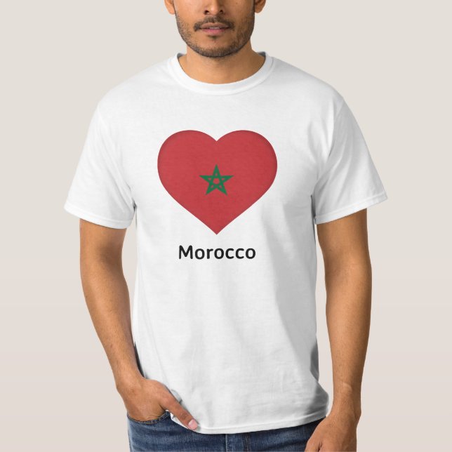 Heart - Marocko Flagga T Shirt (Framsida)