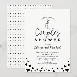 Heart, Mason Burk_Chic Black Par Möhippa Inbjudningar