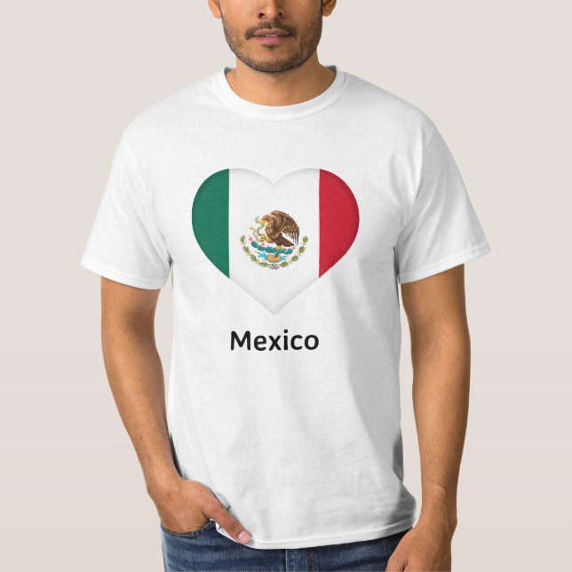 Heart - Mexico Flagga T Shirt (Framsida)