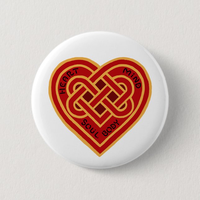 Heart Mind Soul Body Celtic Knot Knapp (Framsida)