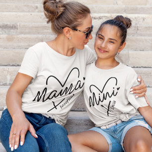 Heart Mini med eget namn som matchar T-Shirt-barn T Shirt