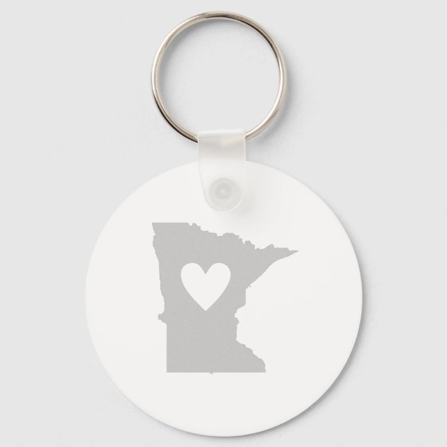 Heart Minnesota Shape Minnesotan Kärlek North Star Nyckelring (Framsida)