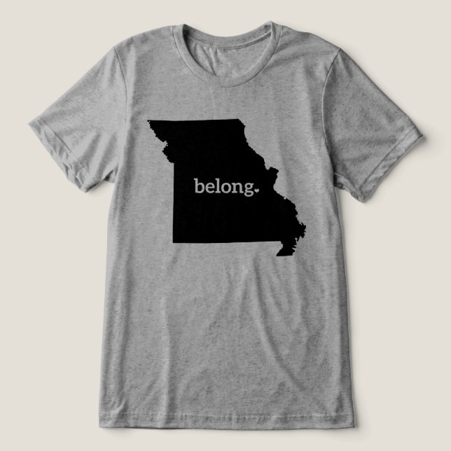 Heart Missouri Belong State Karta T Shirt (Design Framsida)