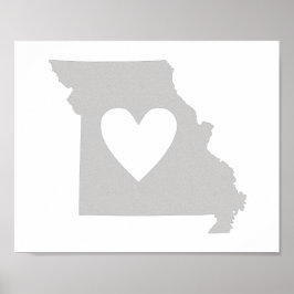 Heart Missouri State silhouette Poster