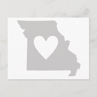 Heart Missouri State silhouette Vykort