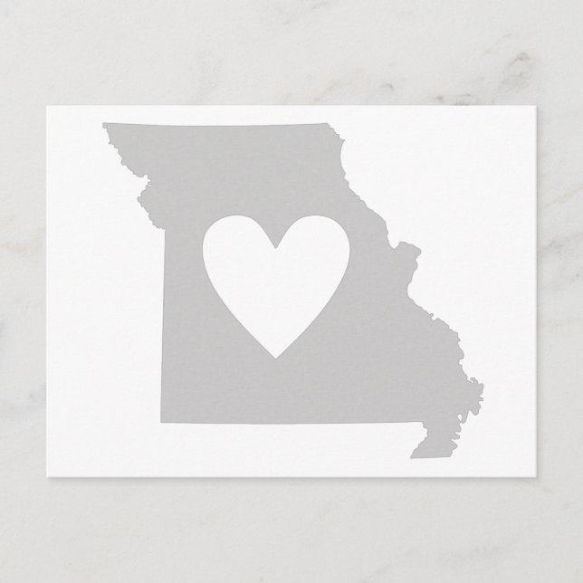 Heart Missouri State silhouette Vykort (Framsida)