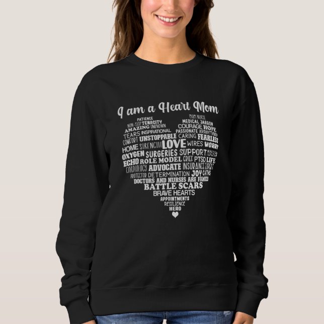 Heart Mom CHD Warrior Mom Congenital Heart Disease T Shirt (Framsida)