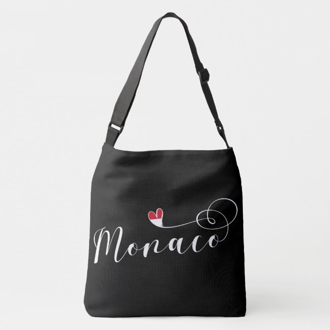 Heart Monaco, Monaco Flagga, I Kärlek Monaco Axelväska (Baksida)