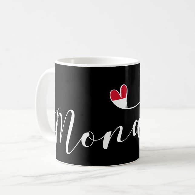 Heart Monaco, Monaco Flagga, I Kärlek Monaco Kaffemugg (Framsida vänster)