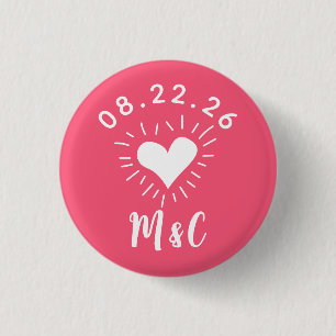 Heart Monogram Bröllop Knapp