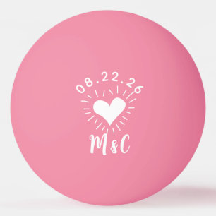 Heart Monogram Bröllop Pingisboll