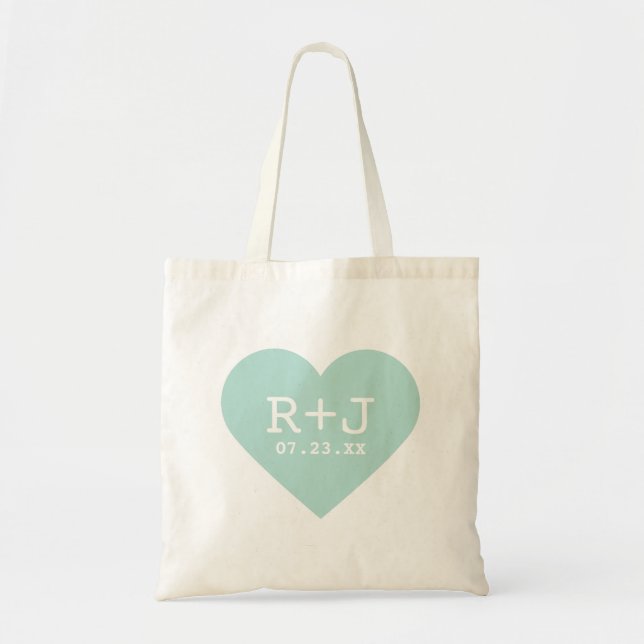 Heart Monogram Wedding Favor Tygkasse (Framsidan)