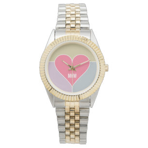 Heart Mönster anpassningsbar monogram klockor