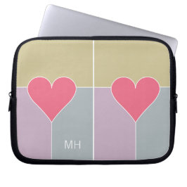 Heart Mönster anpassningsbar monogram laptop sleev Laptop Fodral