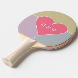 Heart Mönster anpassningsbar monogram och datumpad Pingisracket