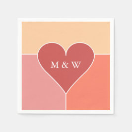 Heart Mönster anpassningsbar monogram pappra blöjo Pappersservett