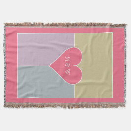 Heart Mönster anpassningsbar monogram proppfilt Filt