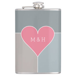 Heart Mönster anpassningsbar-monogramkolv Fickplunta