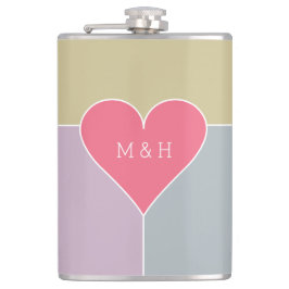 Heart Mönster anpassningsbar-monogramkolv Fickplunta