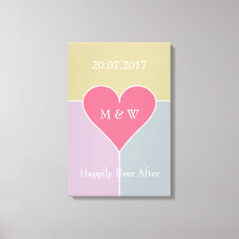 Heart Mönster anpassningsbar-text, omsluten arbets Canvastryck