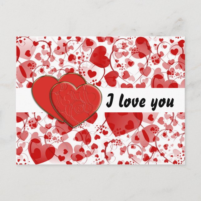 HEART mönster ART 7 + Heart Duet + din text Vykort (Framsida)