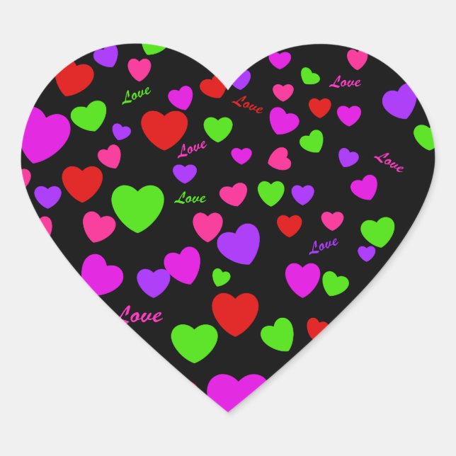 Heart Mönster Hjärtformat Klistermärke (Framsida)