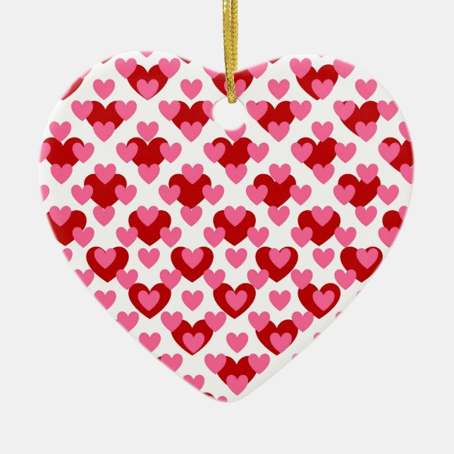 Heart Mönster Julgransprydnad Keramik (Framsidan)