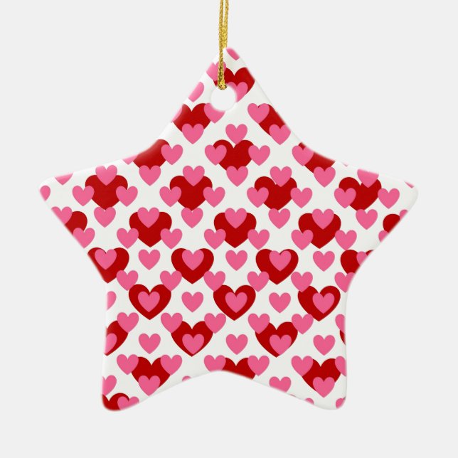 Heart Mönster Julgransprydnad Keramik (Framsidan)