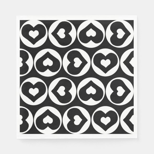 Heart Mönster Kärlek Graphic Fold Pappersservett (Framsidan)