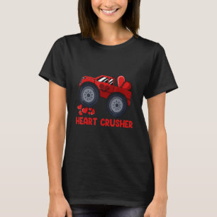 Heart Monster Lastbil Crusher Valentines day Cute T Shirt