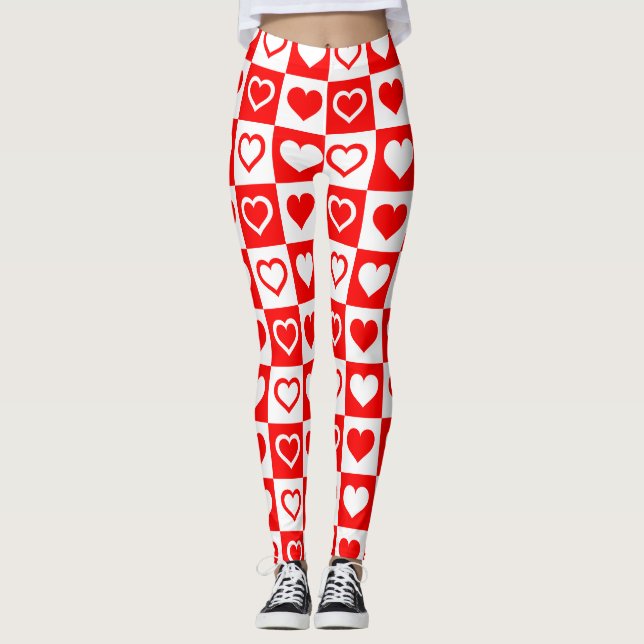 Heart Mönster Leggings (Framsida)