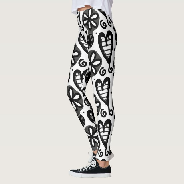 Heart mönster leggings (Vänster)