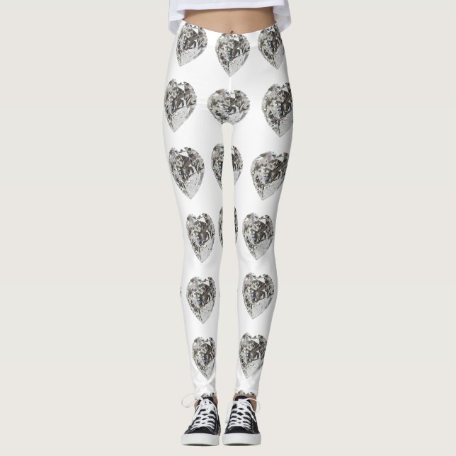 Heart Mönster Leggings (Framsida)