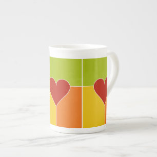 Heart Mönster mugg Benporslin Mugg