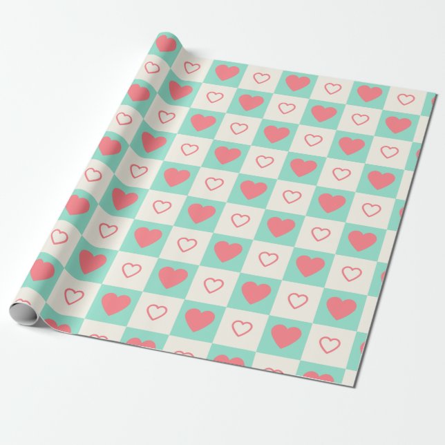 Heart Mönster Presentpapper (Utrullad)