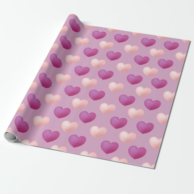 Heart Mönster Presentpapper (Utrullad)