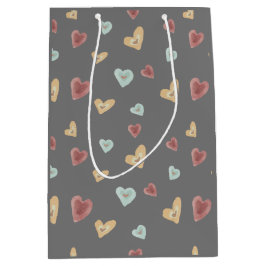 Heart mönster-presentpåse - mörk grått