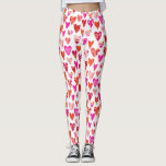 Heart Mönster Red Rosa Modern Leggings<br><div class="desc">Modern contemporary mönster i rött,  rosa och orange. Utformning av roligten Bright och lycklig. Originalkonst av Nic Squirrell.</div>